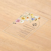 ワイルドフラワーロースクール卒業パーティーの写真 アクリル招待状 (レイダウン)