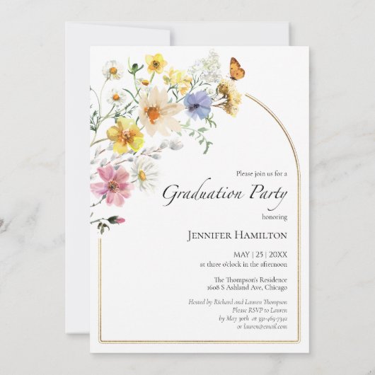 ワイルドフラワーロースクール卒業パーティーの写真 招待状 (裏面)