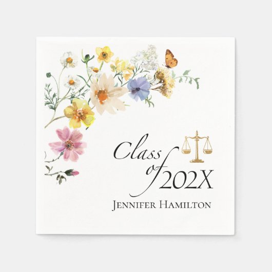 ワイルドフラワーロースクール | 卒業クラス スタンダードカクテルナプキン (正面)