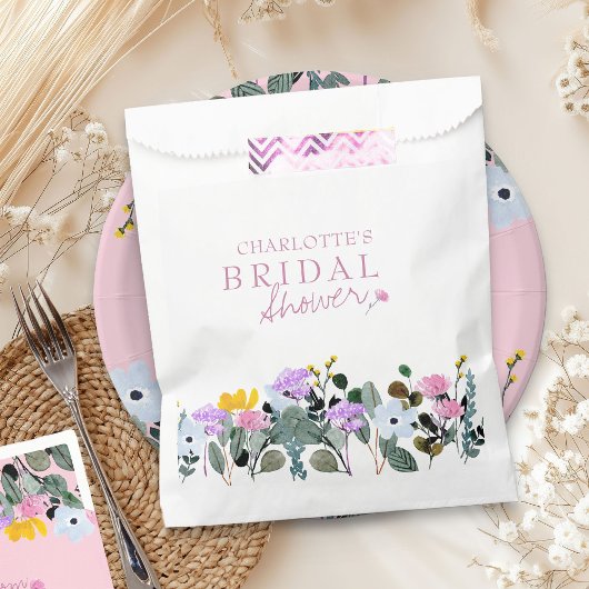 ワイルドフラワーローンかわいらしフローラブライダルシャワー フェイバーバッグ