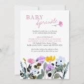 ワイルドフラワーローンかわいらしベビー散布 招待状 (正面)