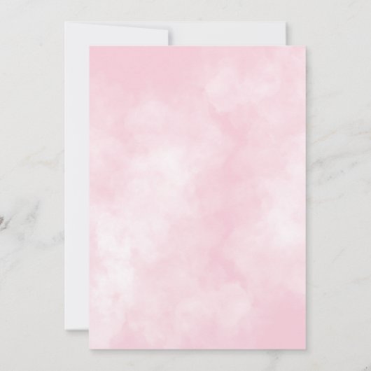 ワイルドフラワーローンピンクかわいらしブライダルシャワー 招待状 (裏面)