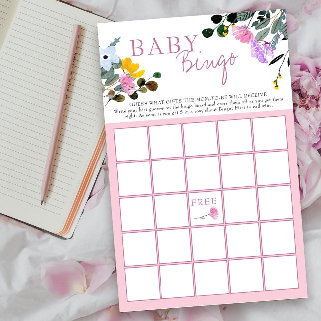 ワイルドフラワーローンフローラベビシャワービンゴゲーム (Bingo Game card from my Wildflower Lawn Collection.
)