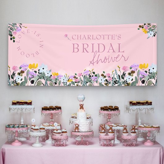 ワイルドフラワーローンラブが開花ブライダルシャワー 横断幕