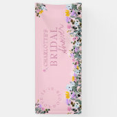 ワイルドフラワーローンラブが開花ブライダルシャワー 横断幕 (縦)