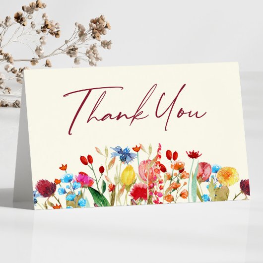 ワイルドフラワーワイルドフラワーガーデンフローラベイビーシャワー サンキューカード