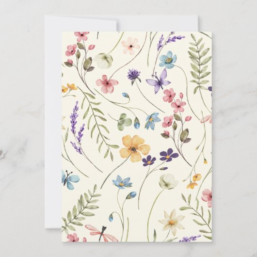 ワイルドフラワーワイルドフラワーガーデンフローラベイビーシャワー サンキューカード (裏面)