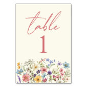 ワイルドフラワーワイルドフラワーズフローラ庭園の結婚式 テーブルナンバー (裏面)