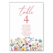 ワイルドフラワーワイルドフラワーズフローラ庭園の結婚式 テーブルナンバー (裏面)