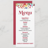 ワイルドフラワーワイルドフラワーバースデーパーティーフード メニュー (正面/裏面)