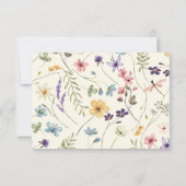 ワイルドフラワーワイルドフラワーフローラウェディングRSVPカード 出欠カード (裏面)