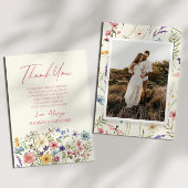 ワイルドフラワーワイルドフラワーフローラガーデンカスタムフォト サンキューカード