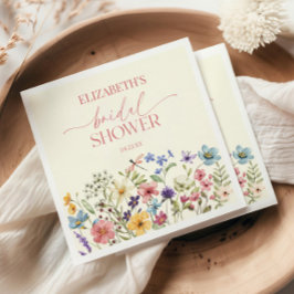 ワイルドフラワーワイルドフラワーフローラブライダルシャワー スタンダードカクテルナプキン