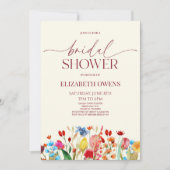 ワイルドフラワーワイルドフラワーフローラブライダルシャワー 招待状 (正面)