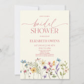ワイルドフラワーワイルドフラワーフローラブライダルシャワー 招待状 (正面)