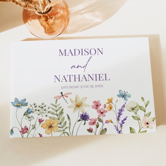 ワイルドフラワーワイルドフラワーフローラ庭園の結婚式 ゲストブック