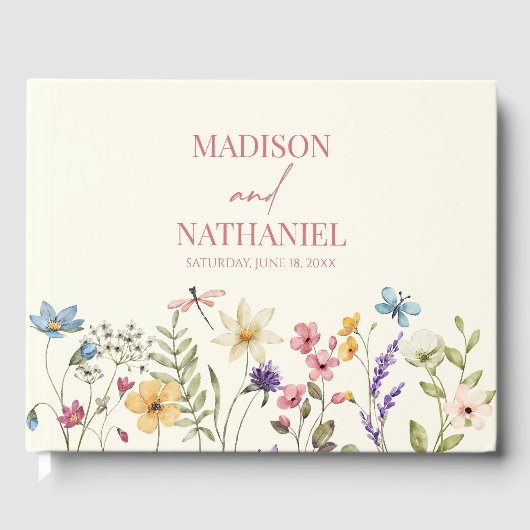 ワイルドフラワーワイルドフラワーフローラ庭園の結婚式 ゲストブック (正面)