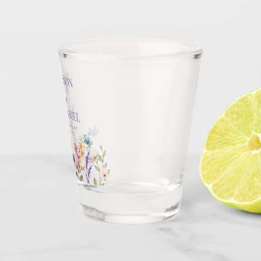 ワイルドフラワーワイルドフラワーフローラ庭園の結婚式 ショットグラス (右)