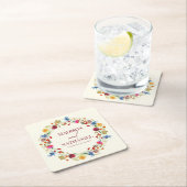 ワイルドフラワーワイルドフラワーフローラ庭園の結婚式 スクエアペーパーコースター (インサイチュ)