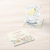 ワイルドフラワーワイルドフラワーフローラ庭園の結婚式 スクエアペーパーコースター (インサイチュ)