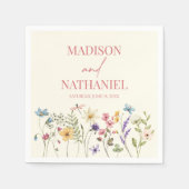 ワイルドフラワーワイルドフラワーフローラ庭園の結婚式 スタンダードカクテルナプキン (正面)