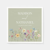 ワイルドフラワーワイルドフラワーフローラ庭園の結婚式 スタンダードカクテルナプキン (正面)
