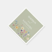 ワイルドフラワーワイルドフラワーフローラ庭園の結婚式 スタンダードカクテルナプキン (角)