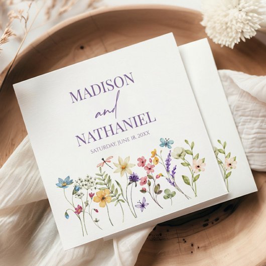 ワイルドフラワーワイルドフラワーフローラ庭園の結婚式 スタンダードカクテルナプキン