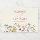 ワイルドフラワーワイルドフラワーフローラ庭園の結婚式 スパークリングワインラベル (シングルラベル)