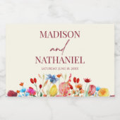 ワイルドフラワーワイルドフラワーフローラ庭園の結婚式 スパークリングワインラベル (シングルラベル)