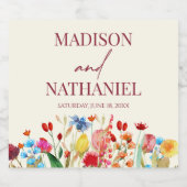 ワイルドフラワーワイルドフラワーフローラ庭園の結婚式 スパークリングワインラベル (シングルラベル)