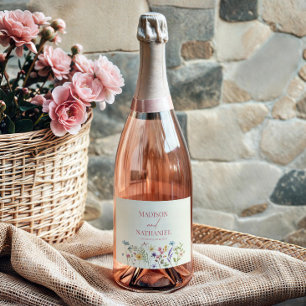 ワイルドフラワーワイルドフラワーフローラ庭園の結婚式 スパークリングワインラベル