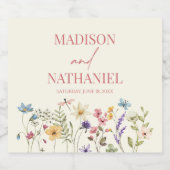 ワイルドフラワーワイルドフラワーフローラ庭園の結婚式 スパークリングワインラベル (シングルラベル)