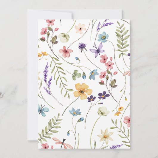 ワイルドフラワーワイルドフラワーフローラ庭園の結婚式 セーブザデート (裏面)