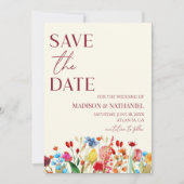 ワイルドフラワーワイルドフラワーフローラ庭園の結婚式 セーブザデート (正面)