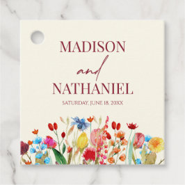 ワイルドフラワーワイルドフラワーフローラ庭園の結婚式 フェイバータグ