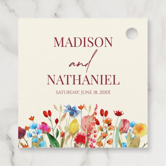 ワイルドフラワーワイルドフラワーフローラ庭園の結婚式 フェイバータグ (裏面)