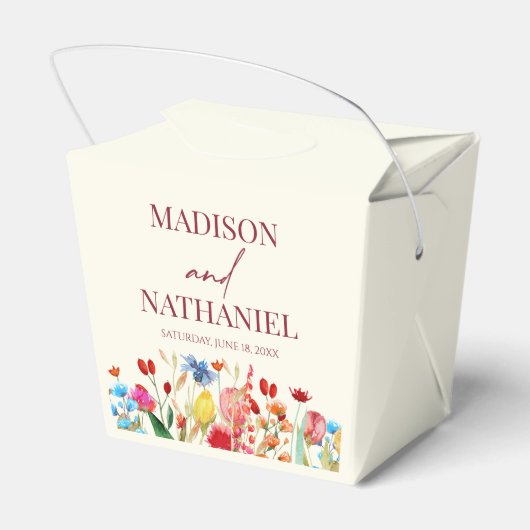 ワイルドフラワーワイルドフラワーフローラ庭園の結婚式 フェイバーボックス (裏面サイド)