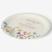 ワイルドフラワーワイルドフラワーフローラ庭園の結婚式 ペーパープレート (アングル)