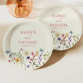 ワイルドフラワーワイルドフラワーフローラ庭園の結婚式 ペーパープレート