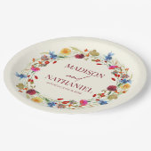 ワイルドフラワーワイルドフラワーフローラ庭園の結婚式 ペーパープレート (アングル)