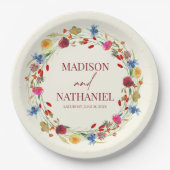 ワイルドフラワーワイルドフラワーフローラ庭園の結婚式 ペーパープレート (正面)