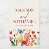 ワイルドフラワーワイルドフラワーフローラ庭園の結婚式 ワインラベル (シングルラベル)