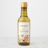 ワイルドフラワーワイルドフラワーフローラ庭園の結婚式 ワインラベル (正面)