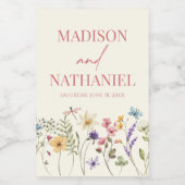 ワイルドフラワーワイルドフラワーフローラ庭園の結婚式 ワインラベル (シングルラベル)