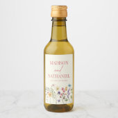 ワイルドフラワーワイルドフラワーフローラ庭園の結婚式 ワインラベル (正面)