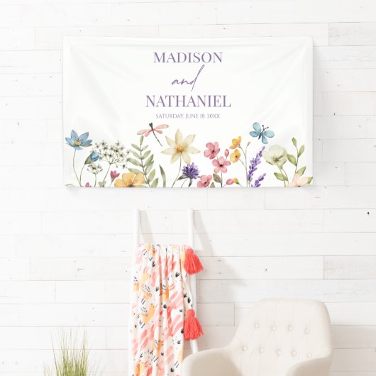ワイルドフラワーワイルドフラワーフローラ庭園の結婚式 横断幕 (インサイチュ)