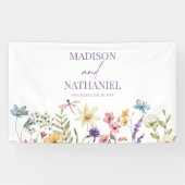 ワイルドフラワーワイルドフラワーフローラ庭園の結婚式 横断幕 (横)