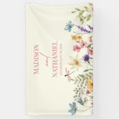 ワイルドフラワーワイルドフラワーフローラ庭園の結婚式 横断幕 (縦)