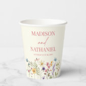 ワイルドフラワーワイルドフラワーフローラ庭園の結婚式 紙コップ (裏面)